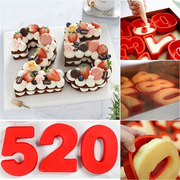 2 moldes de silicona para tartas de 10 pulgadas con números 6 y 0, moldes de silicona para hornear tartas de bricolaje, moldes de silicona 3D para tartas de cumpleaños y aniversarios de boda
