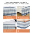 thumbnail image 6 of Blue Striped Wrap Around Bed Skirts for Queen Bed 16" Drop,Bed Skirt with Adjustable Elastic Belt Dust Ruffle Bed Valance for Bedroom Hotel Boho Modern Geometric Abstract Art Ethnic Bed Frame Cover, 6 of 7