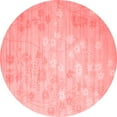 thumbnail image 1 of Ahgly Company Indoor Round Abstract Red Contemporary Area Rugs, 4' Round, 1 of 4