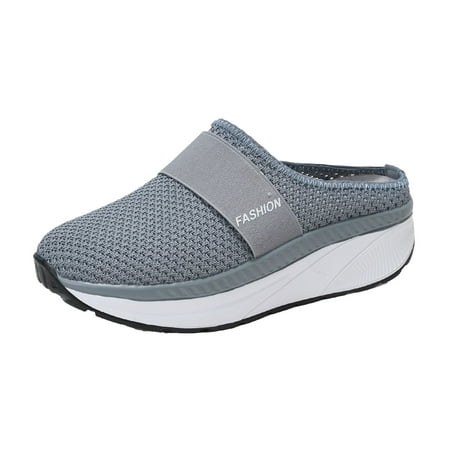 

Tepsmf Shoes for Women Women s Platform Lightweight Hollow Half Slippers Soft Bottom Shoes Mesh Sandals