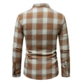 thumbnail image 6 of Rvwovn Men's Plaid Flannel Long Sleeve Shirt Collar Button Front Vintage Casual Fall Layering Top, 6 of 7