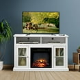 LaMuseCybèle 15" * 30.5" White Modern MDF Electric Fireplace TV Stand ...