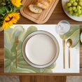 thumbnail image 4 of Sage Green Gold Placemats Set of 8, Aesthetics Flower Boho Watercolor Art Placemats for Dining Table, Place Mats for Kitchen Tabletop, Waterproof Wipeable Dining Table Mats Set, 4 of 9