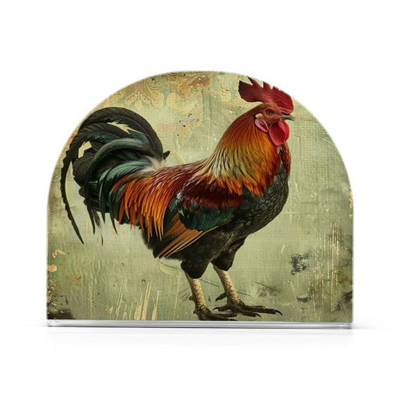Ryvnso Farmhouse Rooster Acrylic Napkin Holder Table Kitchen Paper Tissue Organization