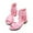 Pink, variant on ZACPNCV Girls Sandals Flower Girls Dress Shoes Open Toe Kids Summer High Heels Dance Sandals Black 5-6 Years