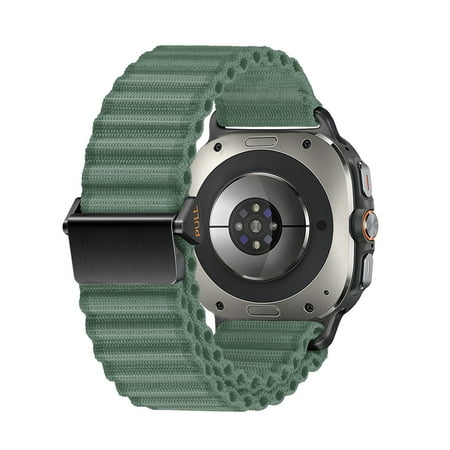 Band for Samsung Galaxy Watch Ultra Bands 47mm Men/Women,Rugged Fabric Nylon Alpine Sport Loop Strap for Samsung Galaxy Watch 7 Ultra Band 47 mm 2024 Breathable Replacement Wristband,Green