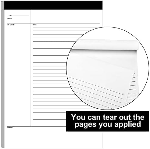 Quivanta 4 Pack Legal Pads 8.5" x 11.75" 50 Sheets/writing Notepad, White Note Pads Legal Ruled Writing Notepad for Home Teacher Student College Ruled Office Business