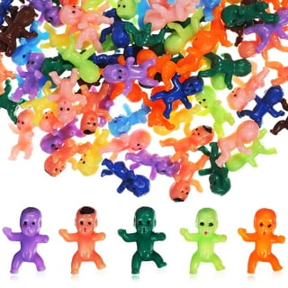 FOIMAS 60pcs Mini Plastic Babies,1 Inch Colorful Tiny Baby Dolls for Baby  Shower Ice Cube Game Craft Mardi Gras Decoration Supply