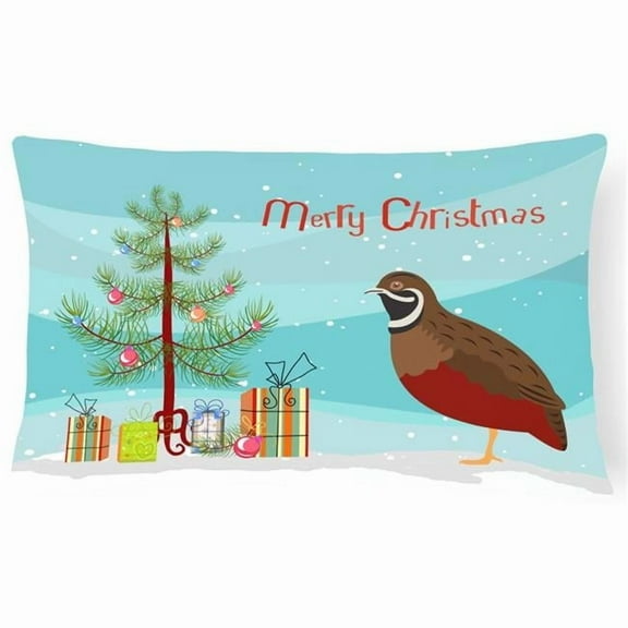 Carolines Treasures BB9323PW1216 Chinese Painted or King Quail Christmas Canvas Fabric Decorative Pillow, Teal, 12H
