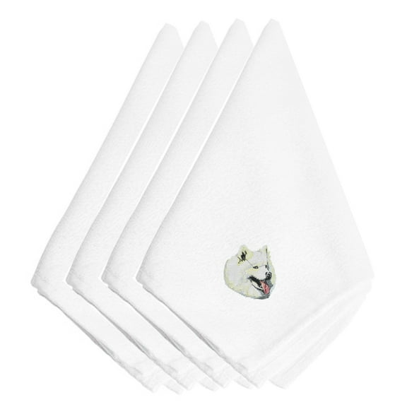 Samoyed Embroidered Napkins Set of 4