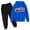 Blue, variant on Krdevn Boys 2 Piece Fall Winter Outfit Brooklyn Letter Print Hoodie and Jogger Pants Sweatsuit Set 3-4 Years,Navy