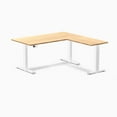 thumbnail image 6 of Desky Bamboo L-Shape Sit Stand Desk - Bamboo / 72 X 30 X 70 X 24 Inches / White, 6 of 9