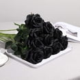 thumbnail image 4 of Morttic Halloween Black Artificial Flowers Silk Black Roses Real Touch Bridal Wedding Bouquet for Home Garden Party Floral Decor 10 Pcs (Black), 4 of 7