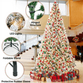 thumbnail image 4 of Yaheetech 12ft Pre-lit Flocked Artificial Christmas Tree with Foldable Stand and Warm Lights, Green, 4 of 5