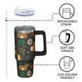 thumbnail image 3 of Holiday Presents 30oz Stainless Steel Travel Tumbler with Handle and Straw, Christmas Coffee Mug, Leak Proof Insulated Cup for Women Men, 3 of 5