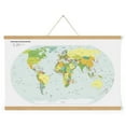 thumbnail image 2 of M&T Displays Wood Magnetic Poster Holder 16 inch Natural Wood Hanger Frame for Hanging Picture Wall Artwork Canvas Painting Photo World Map Beech Wood, 2 of 8