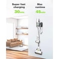 thumbnail image 4 of Greenworks 24V Cordless Battery White Deluxe Stick Vacuum with (2)4.0 Ah USB-C Battery & 30-Minute Super Charger, 4 of 8