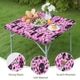 thumbnail image 4 of Pink Halloween Fantasy Pattern Square Fitted Tablecloth with Elastic Edge,Square Table Cover,Washable Elastic Table Cover for Home Kitchen Party Decor 36"x36", 4 of 6