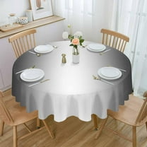 Black Ombre Round Tablecloth 60 Inch - Waterproof Fabric Table Cloth Protector, Black Grey White Gradient Modern Abstract Art Tablecloths Washable Table Cover for Kitchen Coffee Table