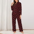 thumbnail image 2 of Daiia Sexy Red Lips Kiss for Women's Long-Sleeved Pajama Set – Soft & Comfortable Sleepwear Button-Up Pajamas Cozy Lounge Wear-Medium, 2 of 7