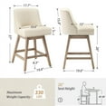 thumbnail image 3 of Dycanpo 26''H Swivel Bar Stools with Back Sets of 3 Linen Fabric for Home Kitchen Island, Beige, 3 of 9