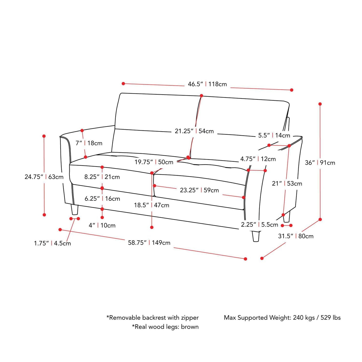 Ensemble de 2 chaises et causeuse rembourrées gris clair modernes Caroline de CorLiving pour le salon - Ensemble causeuse et chaise élégant, ensemble causeuse et chaise parfait de 2 pièces, meubles co