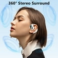 thumbnail image 4 of Open Ear Headphones Bluetooth Ear buds 80Hrs Playtime Wireless Earbuds with Earhooks IPX7 Waterproof Touch Control Air Conduction Sport Headsets Bluetooth 5.3 Earphones for Workout Running - White, 4 of 7