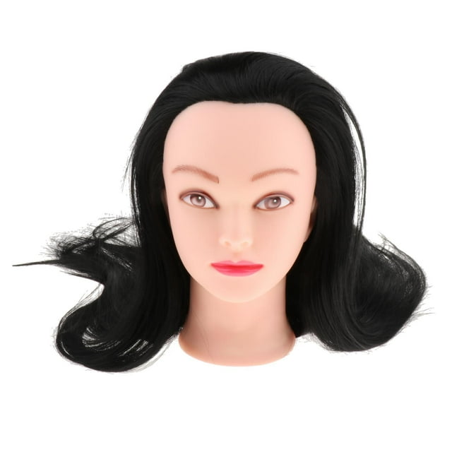 Cabeza de maniquí de 24,8 pulgadas Colcomx cosmetología peluquería Negro