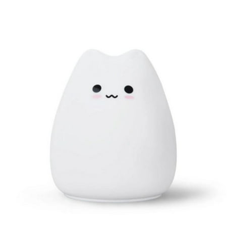 

Suyin Cute Silicone Cartoon Cat Led Night Light Baby Kids Room Lamp 7 Color Charging