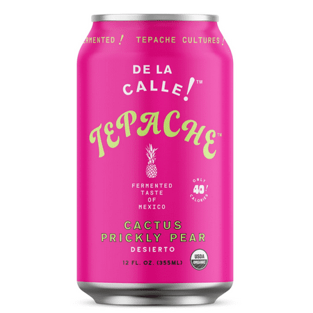 De La Calle Tepache, Prickly Pear, Modern Mexican Soda, Refrigerated, 12 oz