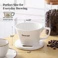 thumbnail image 2 of Pour Over Coffee Maker, Non-Electric Pour Over Coffee Dripper with Open Base Design, Manual Brew Maker, Single Cups Porcelain Slow Brewing Accessories for Gifts, White, 2 of 7