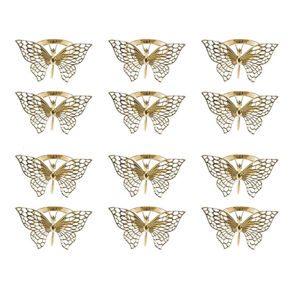 Giaone Set Of 12 Durable Iron Butterfly Napkin Rings Ornament Perfect For Formal Event