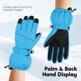 thumbnail image 6 of Cooraby 2 Pairs Kids Snow Ski Gloves Winter Waterproof Warm Gloves for Boys Girls Cold Weather Outdoor, 6 of 7