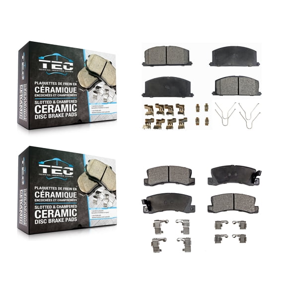 TEC Kit de Plaquettes de Frein en Céramique avant Arrière pour Voiture Toyota Corolla Celica Geo Prizm Chevrolet Nova KTC-100320