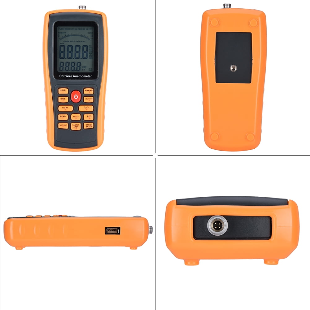 Anémomètre Numérique Portable - Vitesse Vent Et Température - Fil Chaud - 500 Stores Données