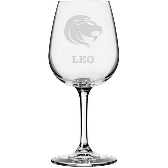 Zodiac Sign Etched All Purpose 12.75oz Libbey Wine Glass Leo