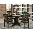 thumbnail image 2 of East West Furniture Shelton 5-piece Wood Dining Set with Leather Chairs in Black, 2 of 4