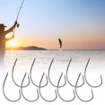 thumbnail image 2 of Visland 10 Pcs Loach Hook Sharp Strong Penetration Corrosion-resistant Anti-rust High Stability High Fish Rate High-carbon Steel High Strength Soft Worm Fish Hook Fishing Equipment, 2 of 8