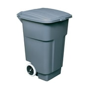 Rubbermaid Commercial Brute Rollout Container Square Plastic 50gal Gray 9W27GY