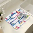 thumbnail image 4 of Yayeee Drying Mat for Kitchen Counter Dishes Microfiber Coffee Decorative Pad, Hand Drawn Sailboats, 4 of 9