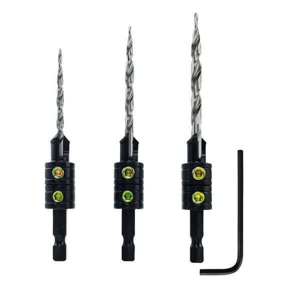 Make It Snappy Drill Bit 1/4In Hex Tapered Drill Countersink Set 3Pc