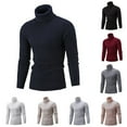 thumbnail image 6 of Men's Casual Slim Turtleneck Sweater Warm Long Sleeve Tops Knitwear Plus Size, 6 of 9