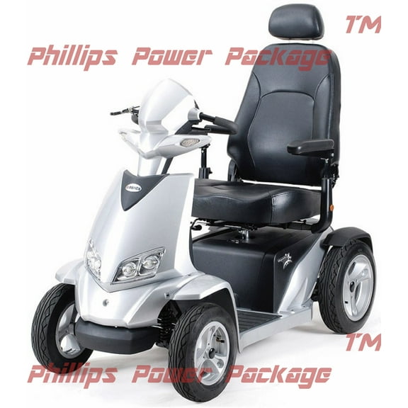 Merits - Silverado - 4-Wheel Scooter - 20"Wx18"D - Silver - PHILLIPS POWER PACKAGE TM - $500 VALUE