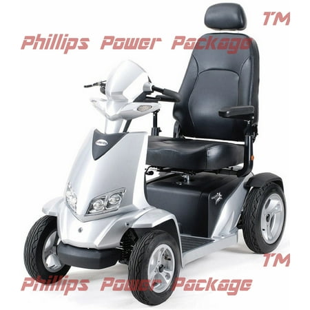 Merits - Silverado - 4-Wheel Scooter - 20""Wx18""D - Silver - PHILLIPS POWER PACKAGE TM - $500 VALUE -  Merits Health