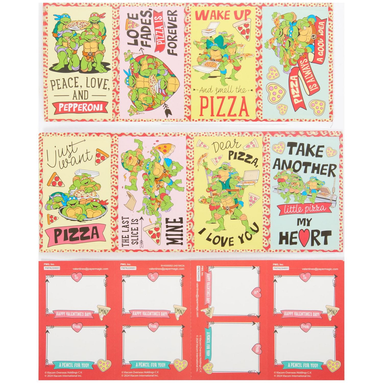 Teenage Mutant Ninja Turtles - Cartes de Saint-Valentin avec crayons,  Multi-couleurs, 16 Compte