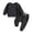Black, variant on LYMAYTER 2PCS Toddler Baby Sweatshirt Outfit for Boys Girls 0M-3T Infant Crewneck T-Shirt Top& Drawstring Pants Set Long Sleeve Solid Sweatsuit Set