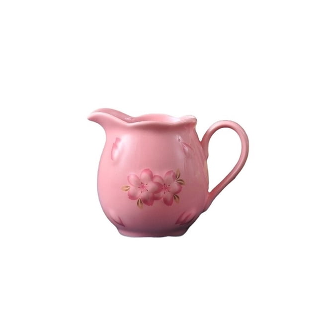 Creative Sakura Coffee Milk Pitcher Ceramic Sauce Pot Gravy Boat With Handle