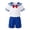 Blue-Shorts, variant on Kids Sailor Uniform 2-Piece Set Cheerleader Style Short Sleeve Top with Bow + Elastic Waist Shorts for Boys Girls Back to School Performances Stage Show(Red-Shorts,6-7 Years)