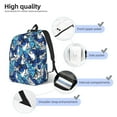 thumbnail image 4 of Picia Blue and White Butterflies Printed Canvas Daypack - Stylish and Durable Vintage Compact Backpack - Class, Work, Travel, or Laptop Bookbag,Organized Compartments-Small, 4 of 6