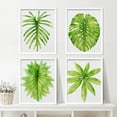 thumbnail image 2 of PixonSign Framed Wall Art Adhesive Canvas Poster Set of 4 Vibrant Green Tropical Plant Leaf Prints Nature Wilderness Leaves Digital Modern Art Decorative Classic Home Decor - 11"x14" White, 2 of 5